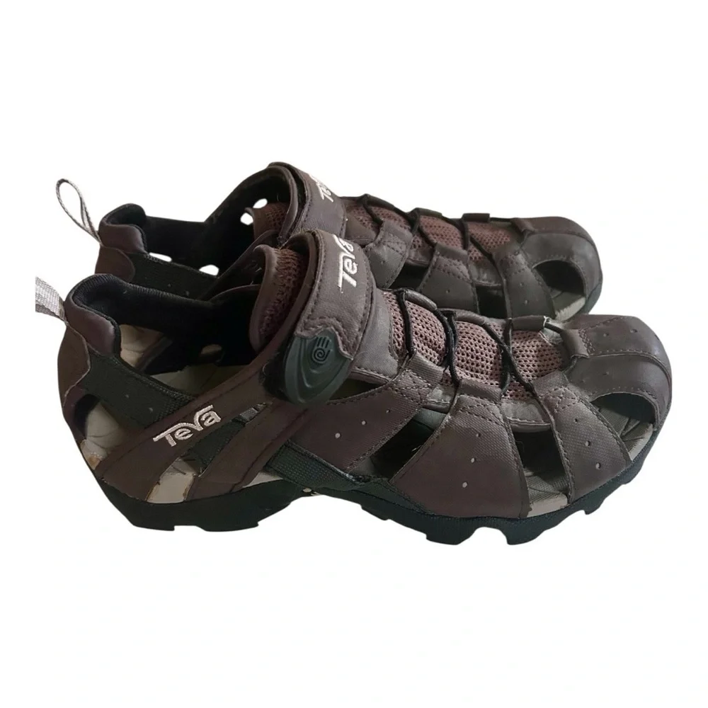 Teva Dark Brown Strappy Sandals sz 9